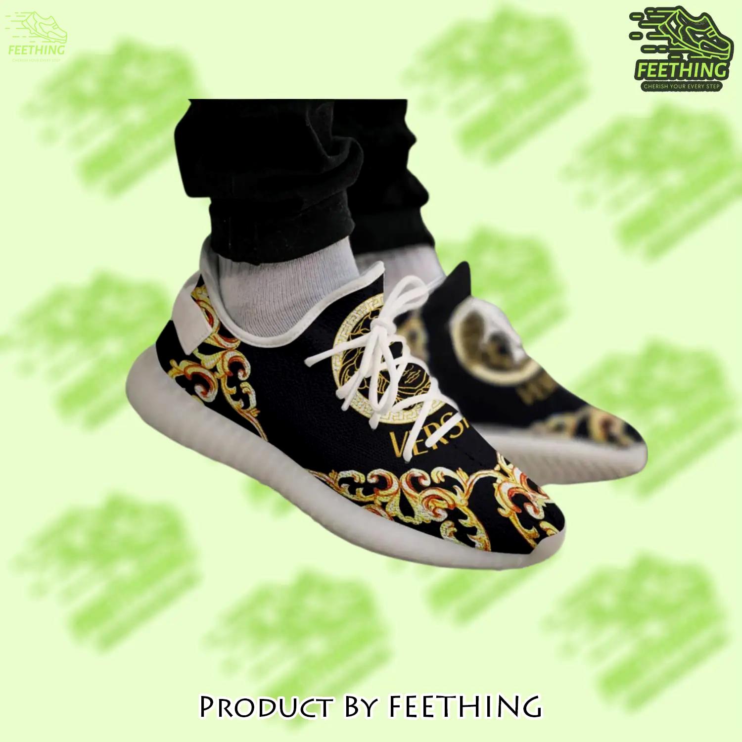 Buy gianni versace black white yeezy boost shoes sport sneakers best for men women 53 yzes - ft-ys-442001