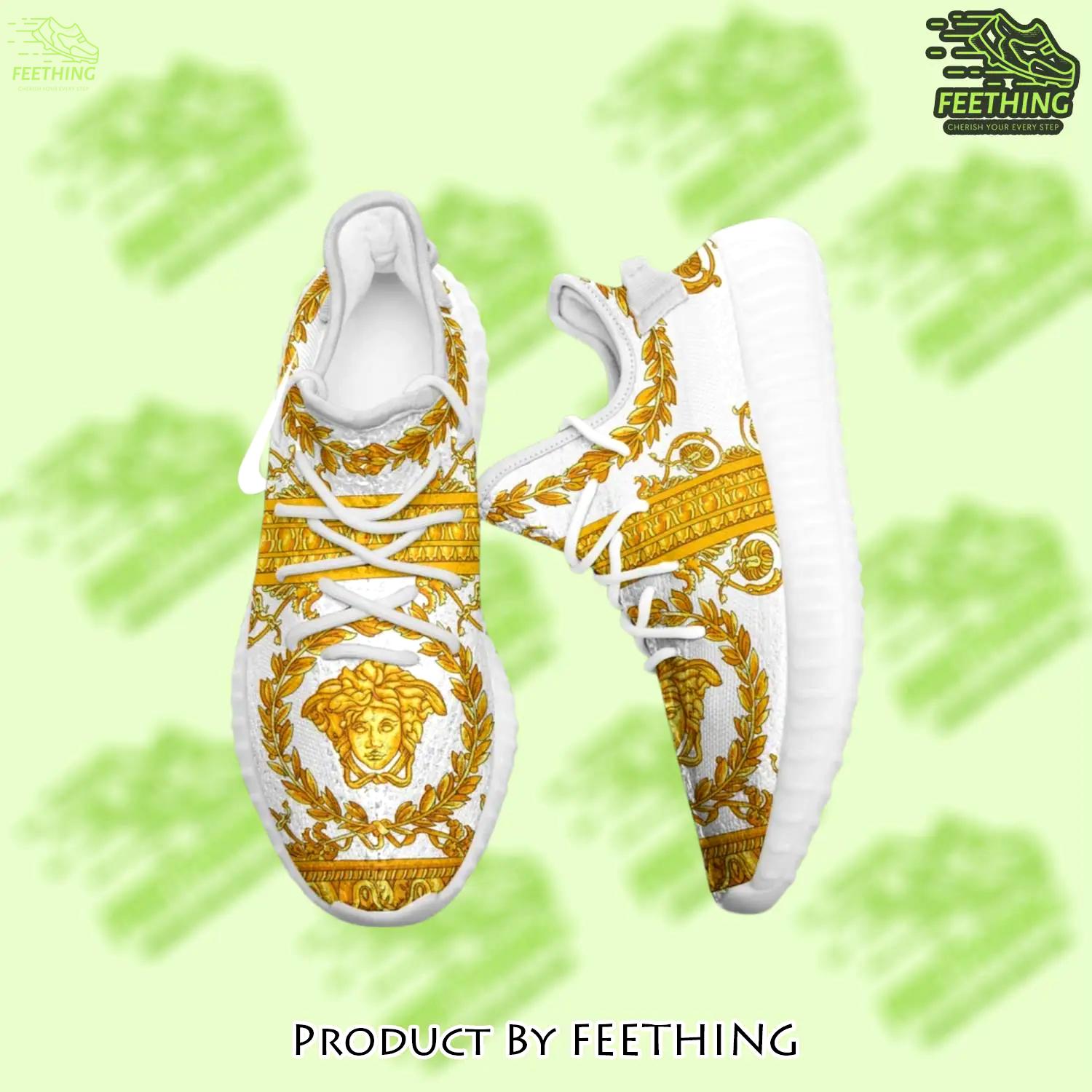 Buy gianni versace white gold yeezy boost shoes sport sneakers best for men women 46 yzes - ft-ys-912549