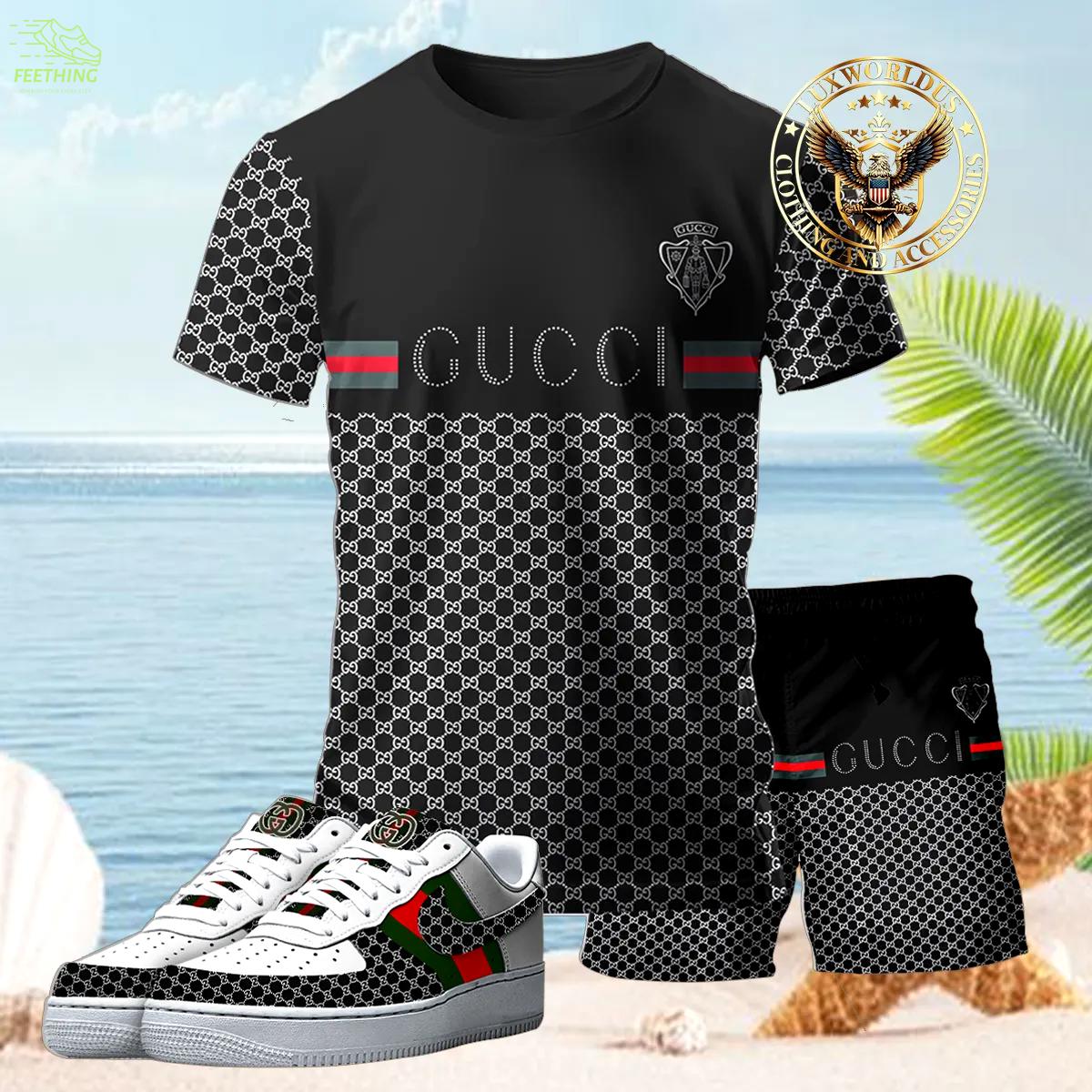 [new] premium gucci unisex set t-shirt & short x af1 sneaker 2024 lux-tx+stk+f40-gc136904
