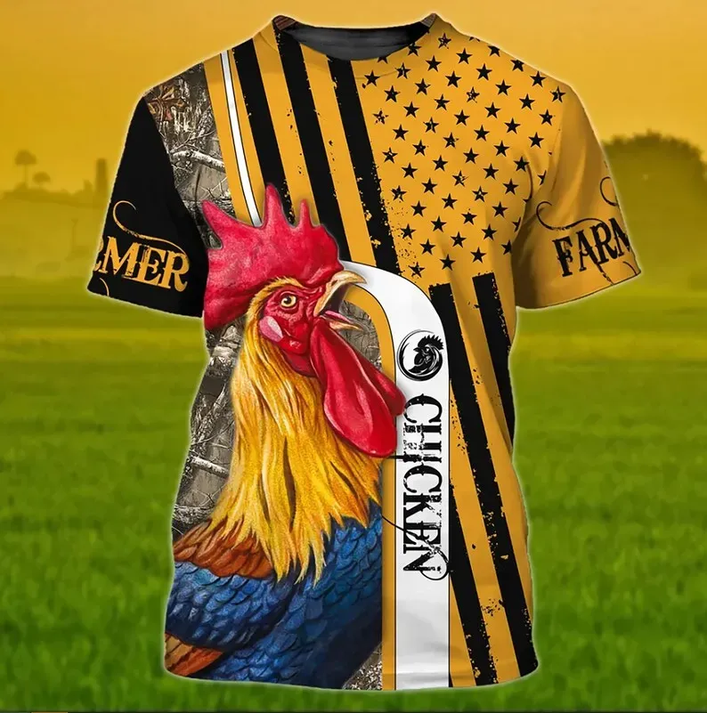 Chicken Shirt Rooster 3D All Over Print T-Shirt Sizes S-5XL
