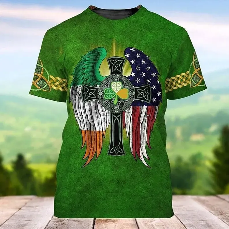 Irish By The Grace Of God , St patrick's day 3D All Over Print T-Shirt Sizes S-5XL