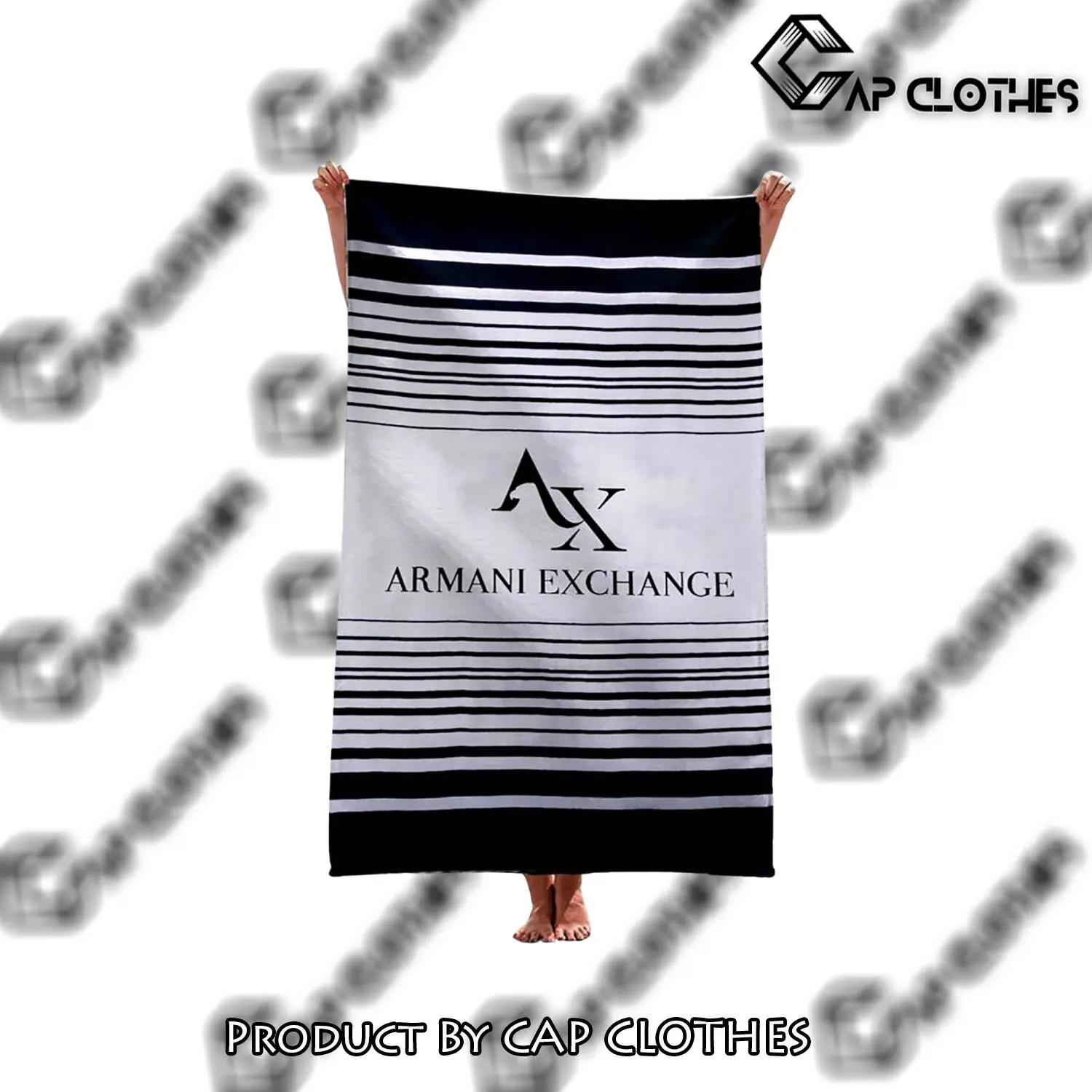 Armani exchange soft cotton bath large beach towel for women - cc-bt-248710