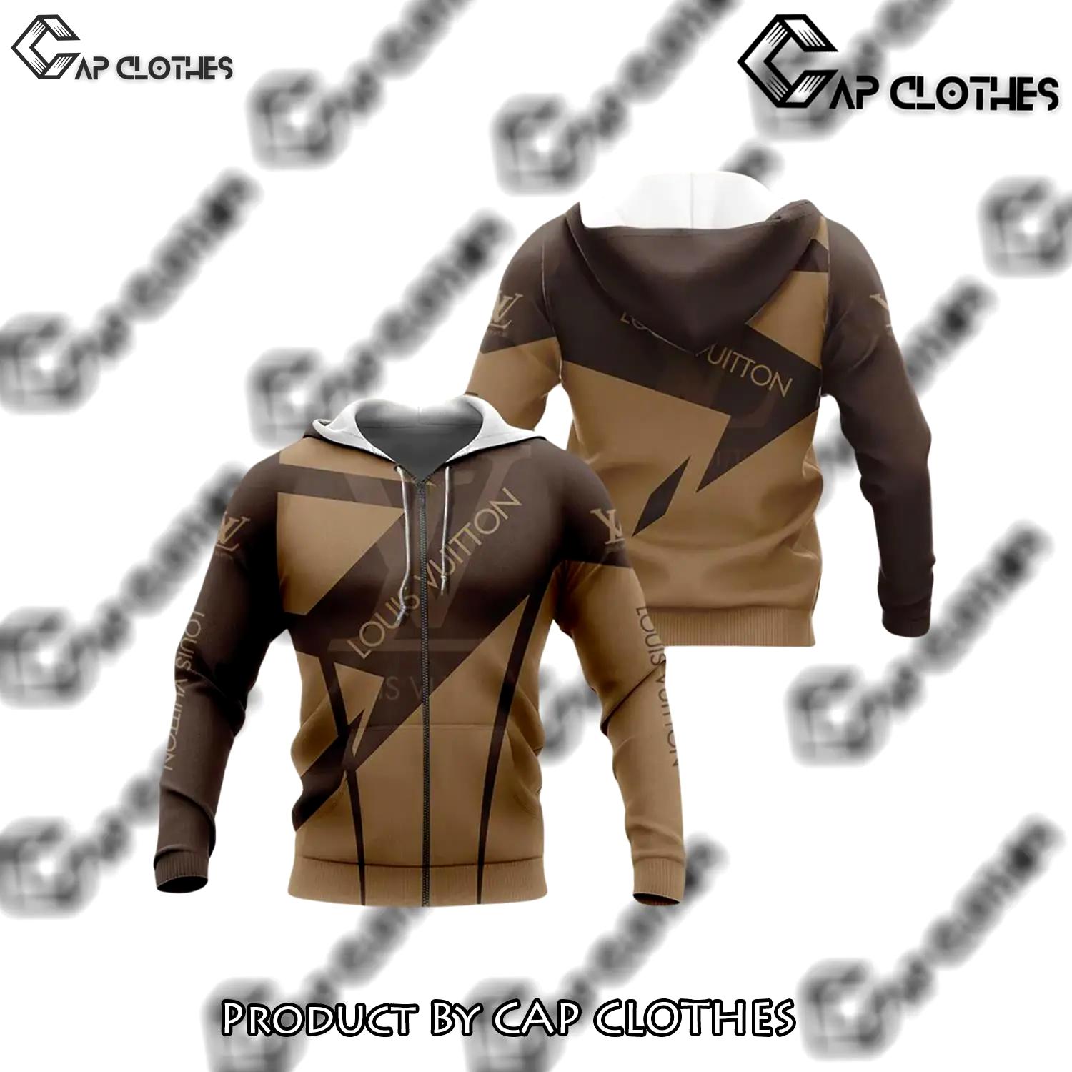 Louis vuitton brown bronze unisex zipper hoodie for men women luxury brand - cc-zh-127183