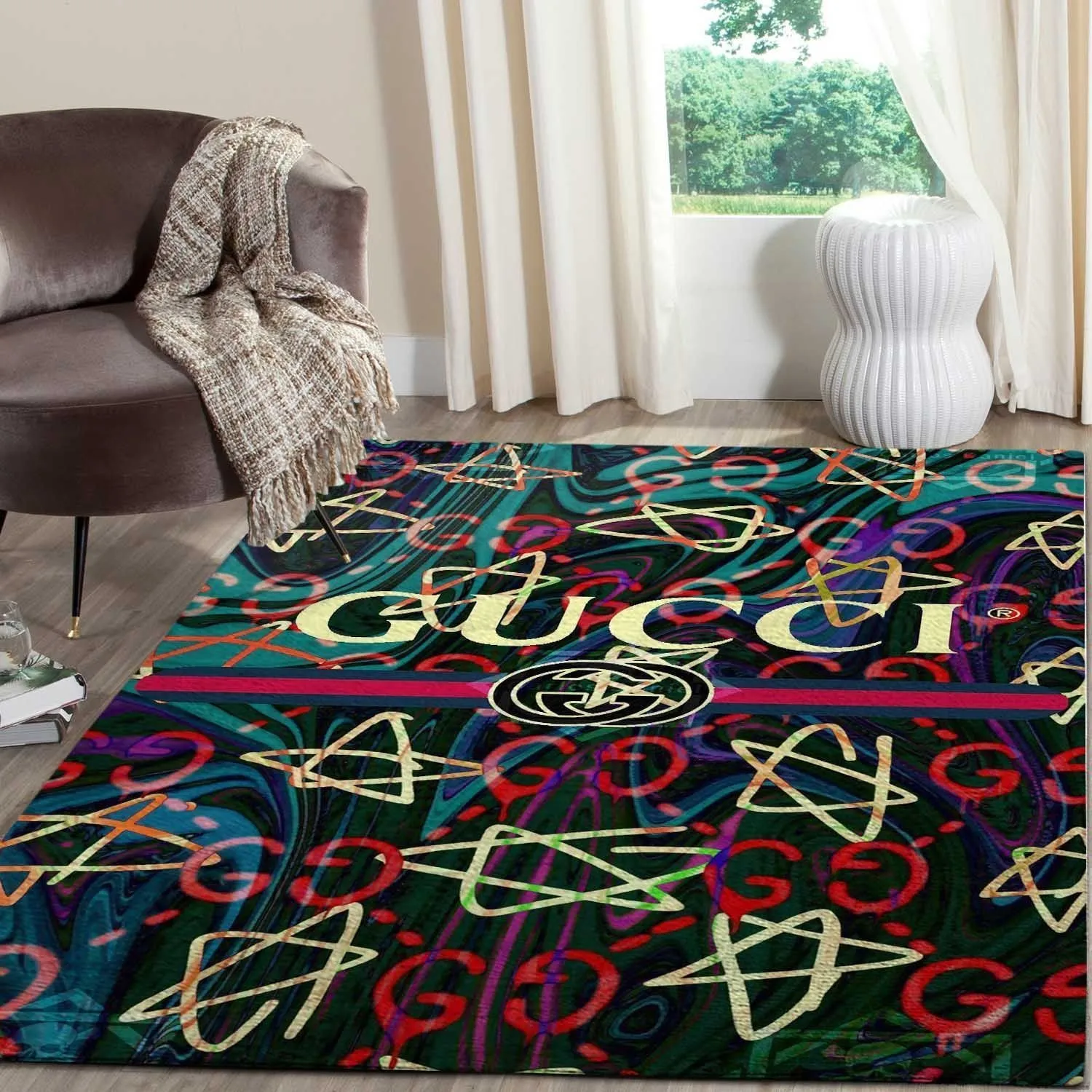 Gucci star luxury area rug for 11 living room bedroom carpet floor mats keep warm in winter mat