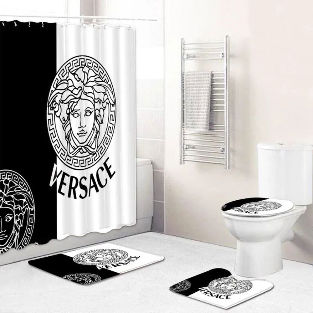 Gianni versace black white bathroom set trending 2023 luxury shower