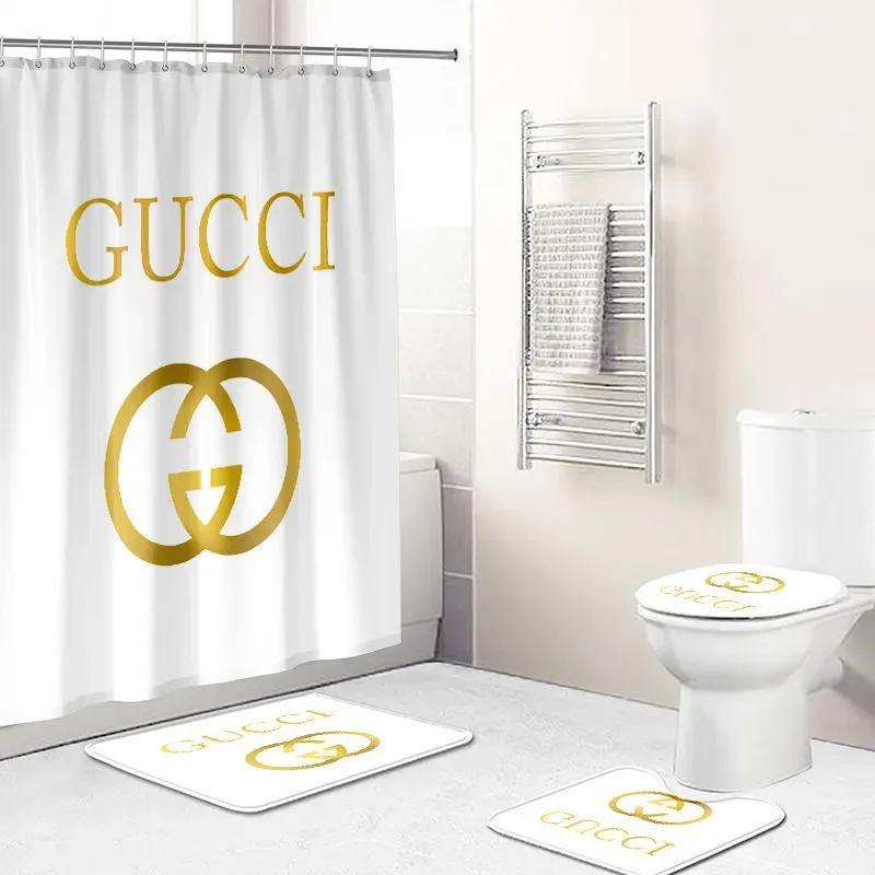 Golden  Gucci Logo Premium Fashion Luxury Brand For Bathroom Decoration