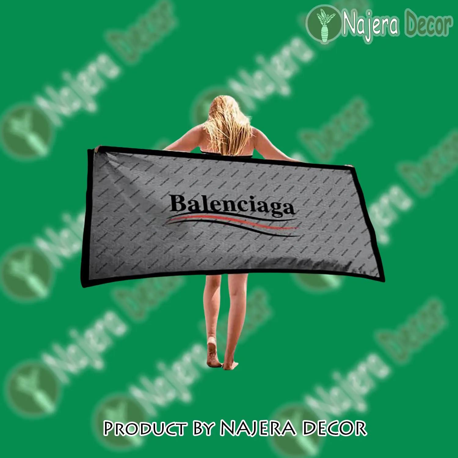 Balenciaga soft cotton bath large beach towel for women 4t5 - nd-bt-476256