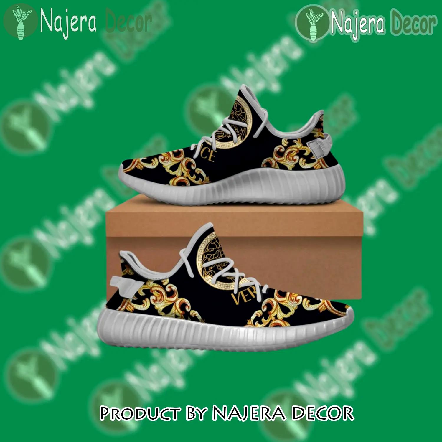 Buy gianni versace black gold yeezy boost shoes sport sneakers best for men women 47 yzes - nd-ys-666406