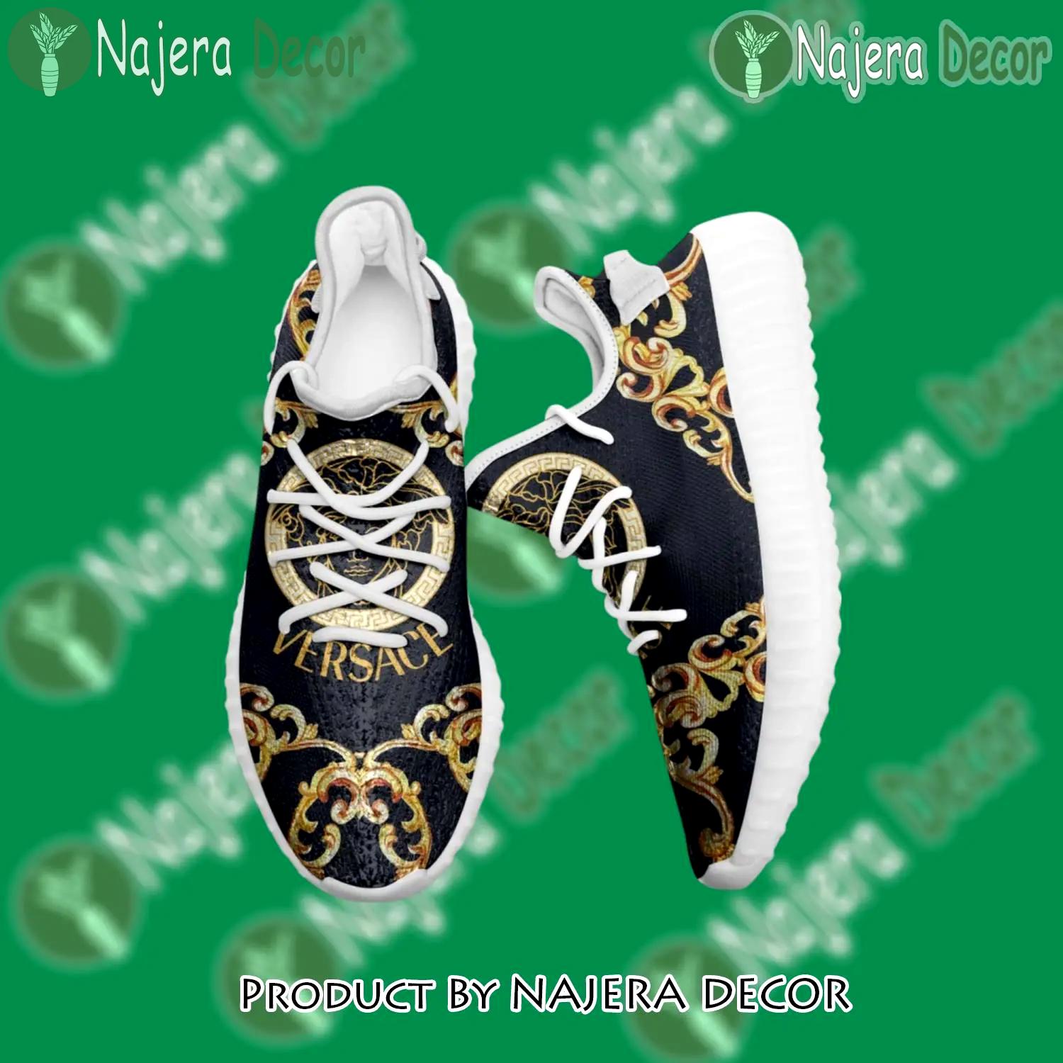 Buy gianni versace black gold yeezy boost shoes sport sneakers best for men women 48 yzes - nd-ys-705093