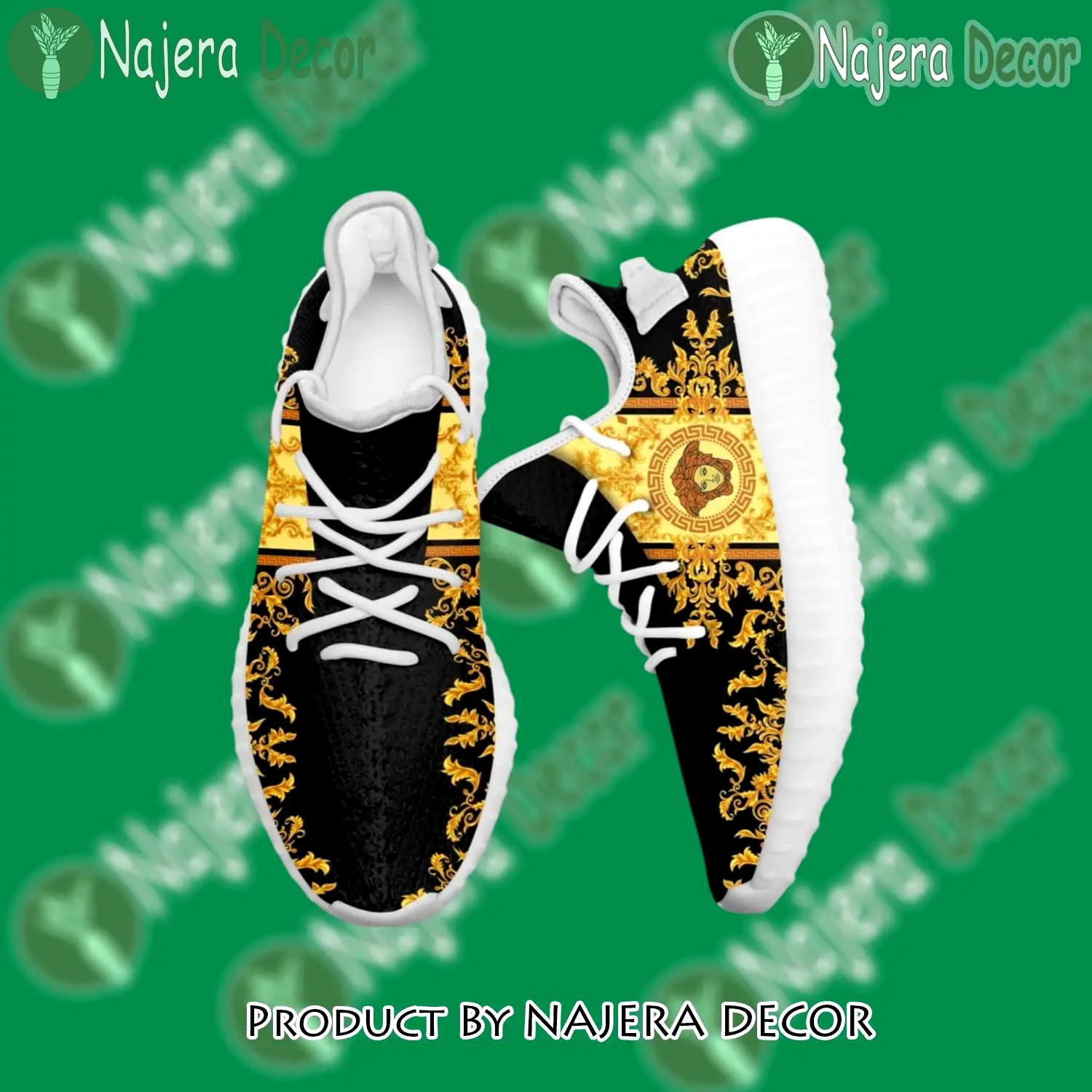 Buy gianni versace black gold yeezy boost shoes sport sneakers best for men women 50 yzes - nd-ys-821468