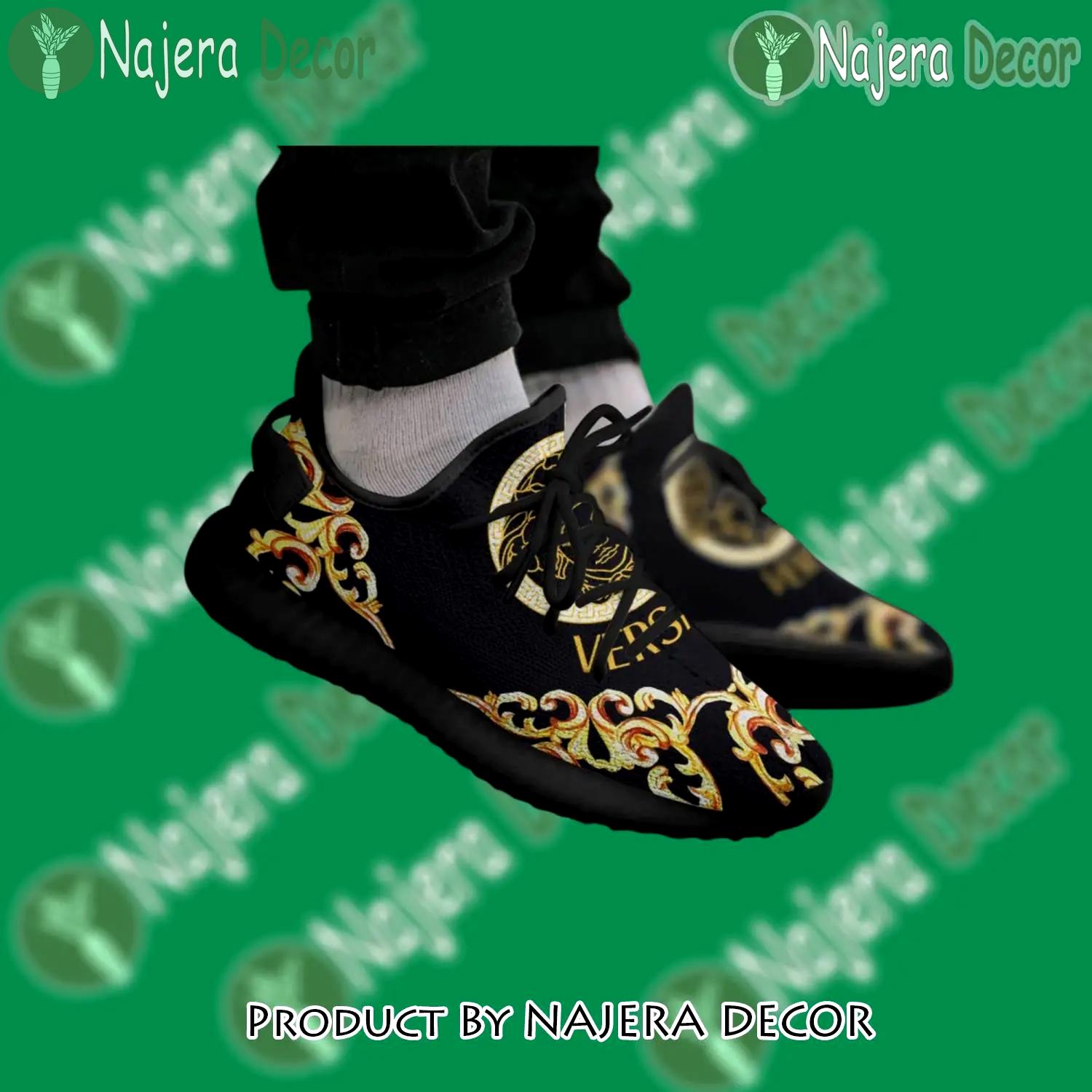 Buy gianni versace black gold yeezy boost shoes sport sneakers best for men women 52 yzes - nd-ys-132469