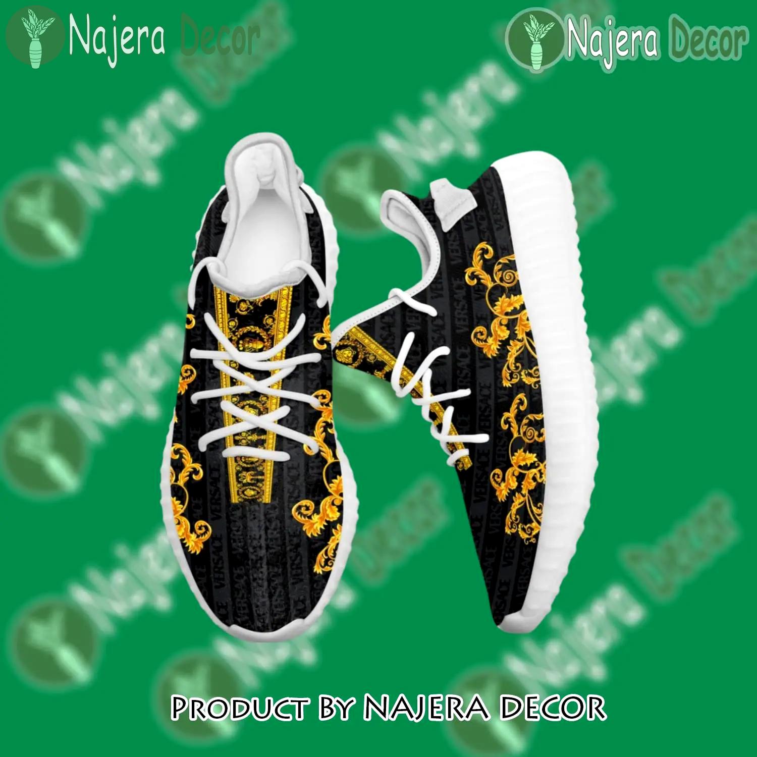 Buy gianni versace black gold yeezy boost shoes sport sneakers best for men women 54 yzes - nd-ys-332321