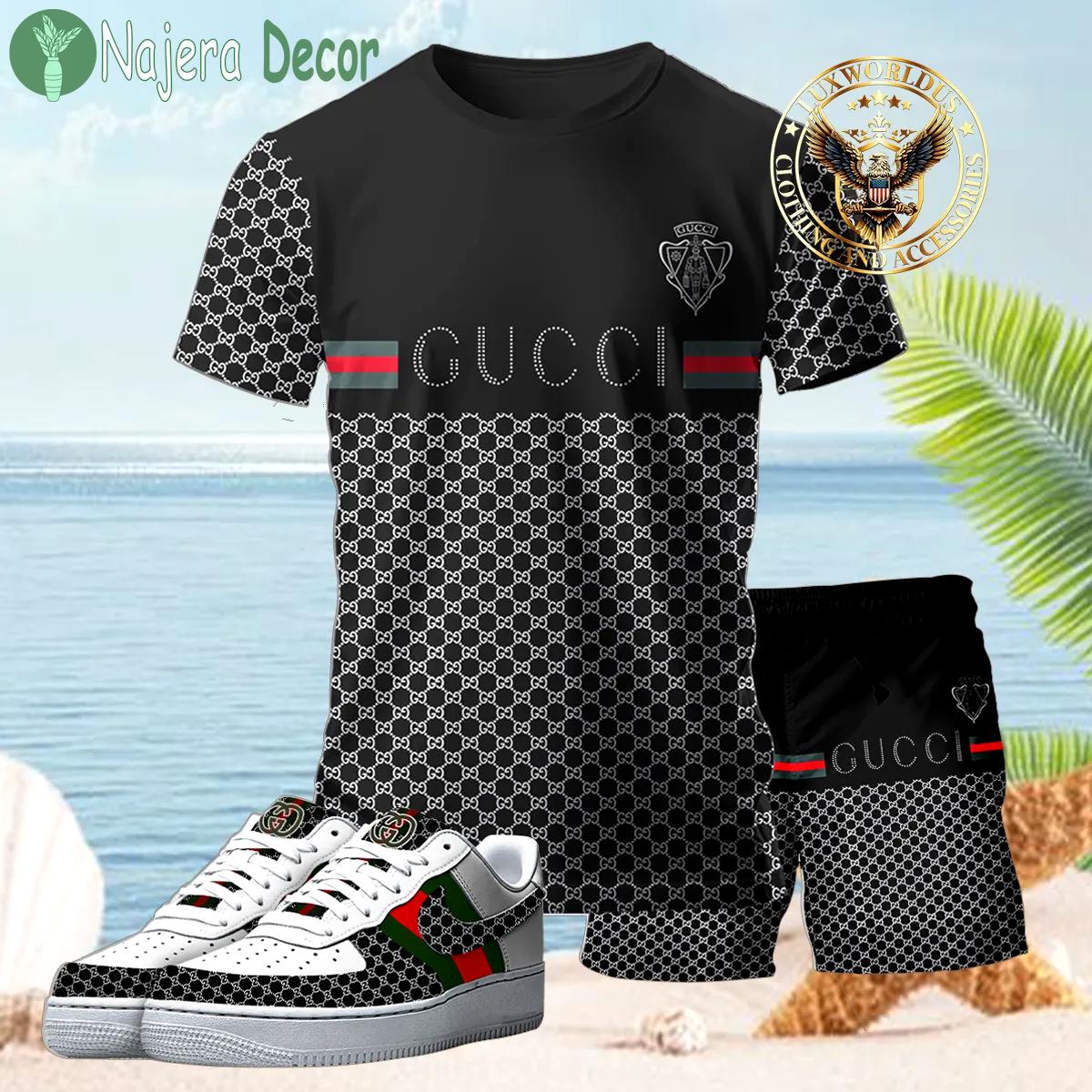 [new] premium gucci unisex set t-shirt & short x af1 sneaker 2024 lux-tx+stk+f40-gc136904