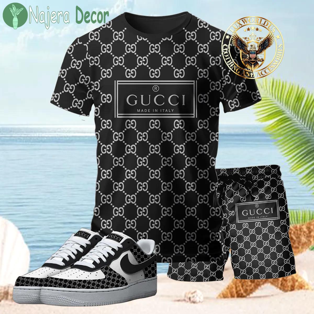 [new] premium gucci unisex set t-shirt & short x af1 sneaker 2024 lux-tx+stk+f40-gc136905