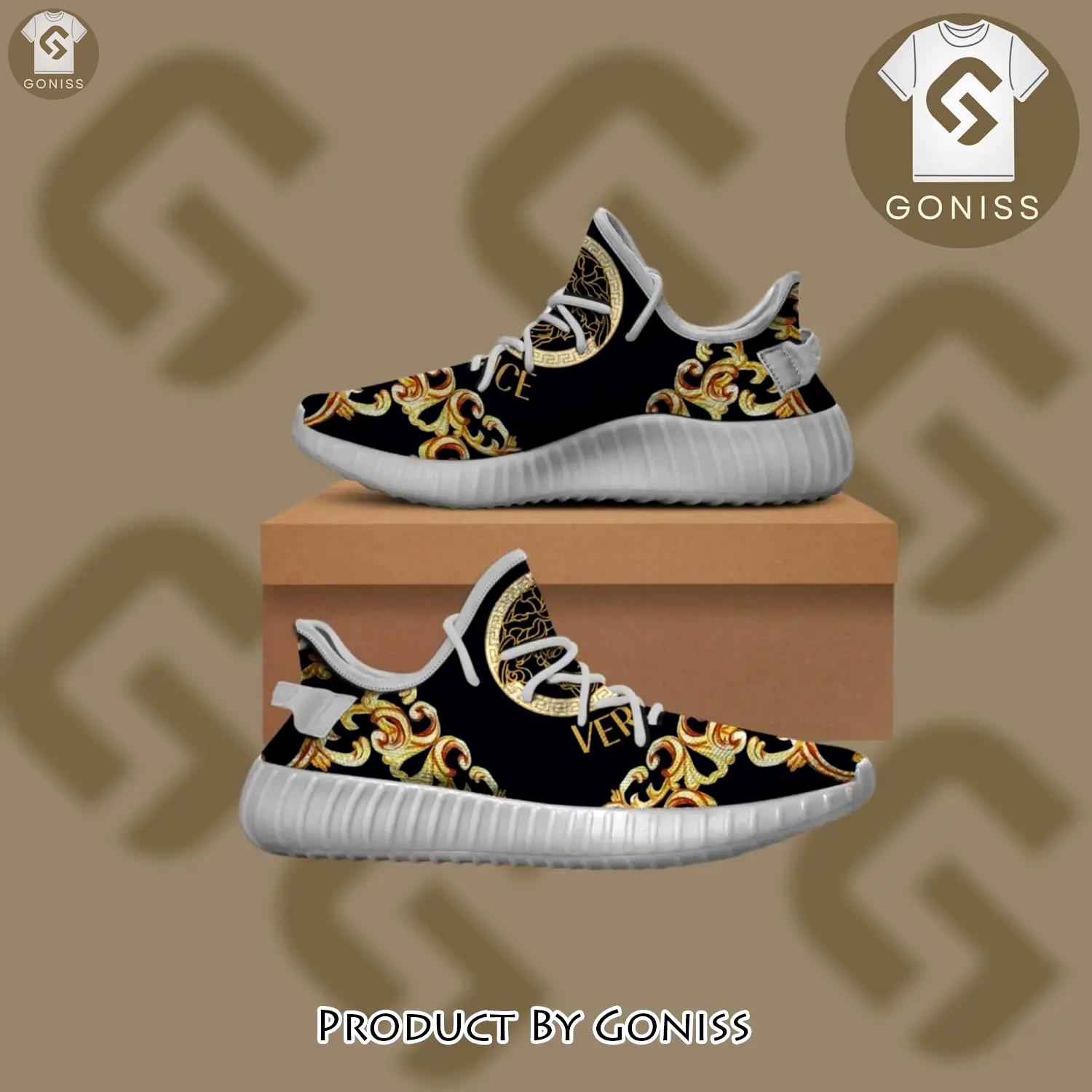 Buy gianni versace black gold yeezy boost shoes sport sneakers best for men women 47 yzes - gn-ys-607158