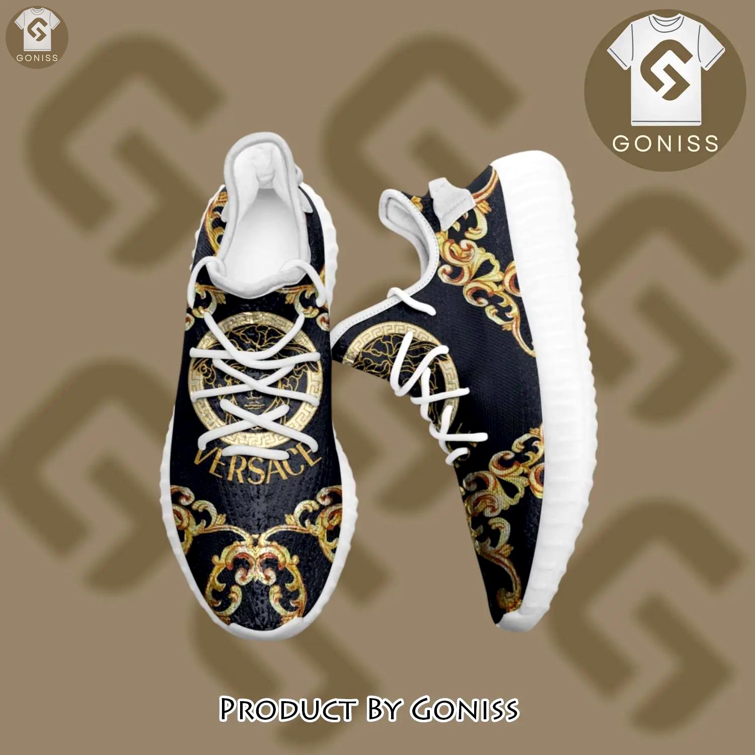 Buy gianni versace black gold yeezy boost shoes sport sneakers best for men women 48 yzes - gn-ys-803783
