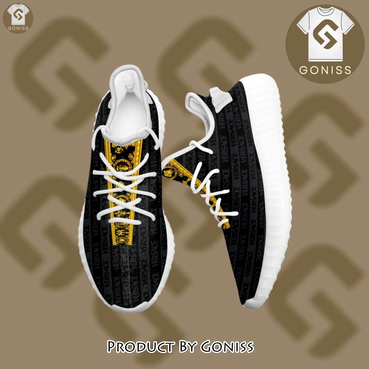 Buy gianni versace black gold yeezy boost shoes sport sneakers best for men women 49 yzes - gn-ys-915062