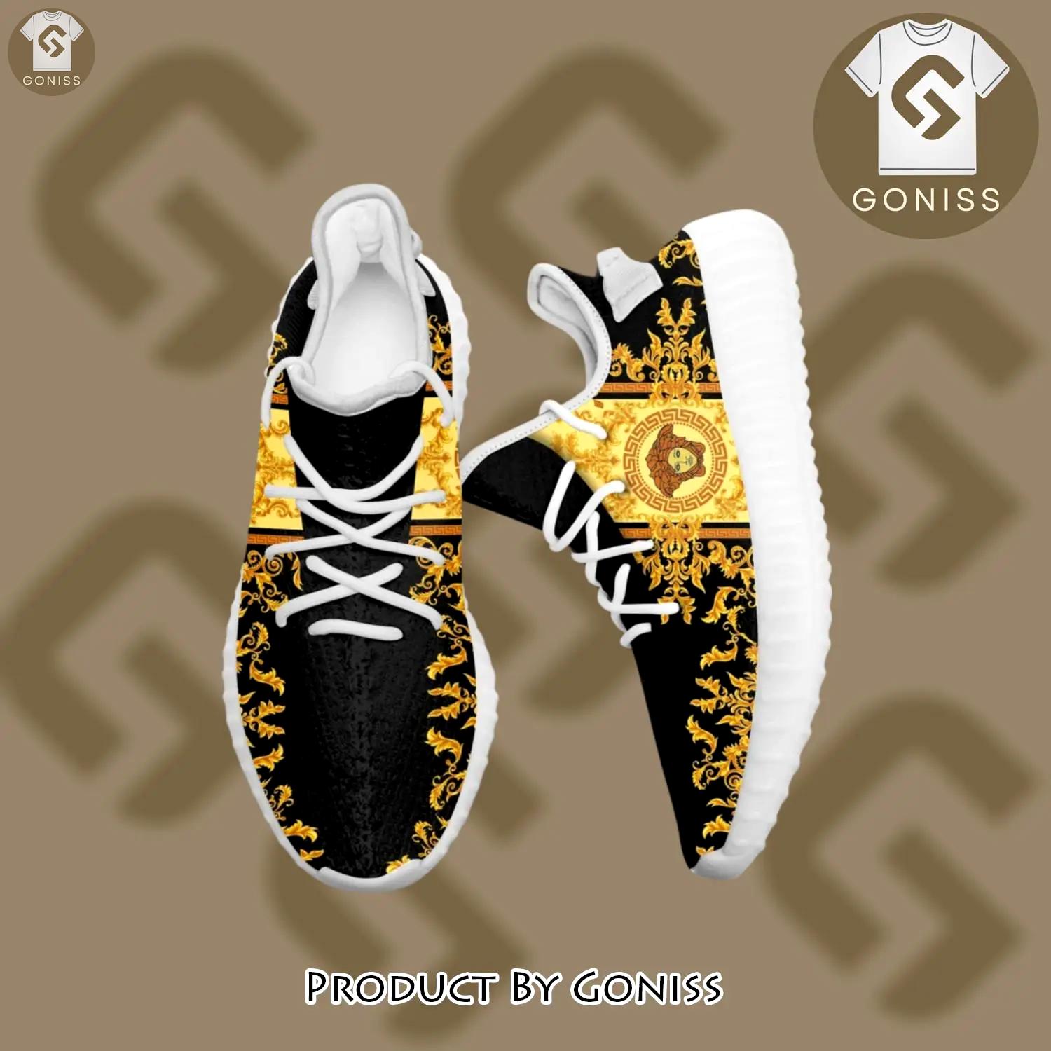 Buy gianni versace black gold yeezy boost shoes sport sneakers best for men women 50 yzes - gn-ys-321419