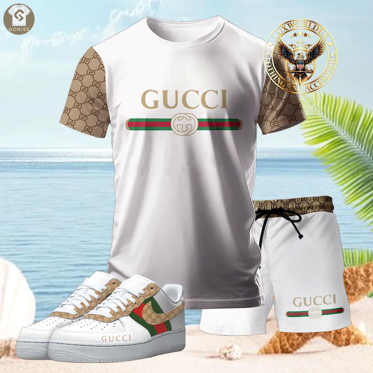 [new] premium gucci unisex set t-shirt & short x af1 sneaker 2024 lux-tx+stk+f40-gc136901