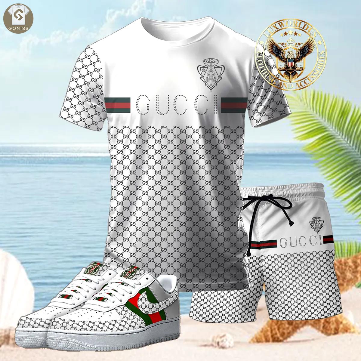 [new] premium gucci unisex set t-shirt & short x af1 sneaker 2024 lux-tx+stk+f40-gc136903