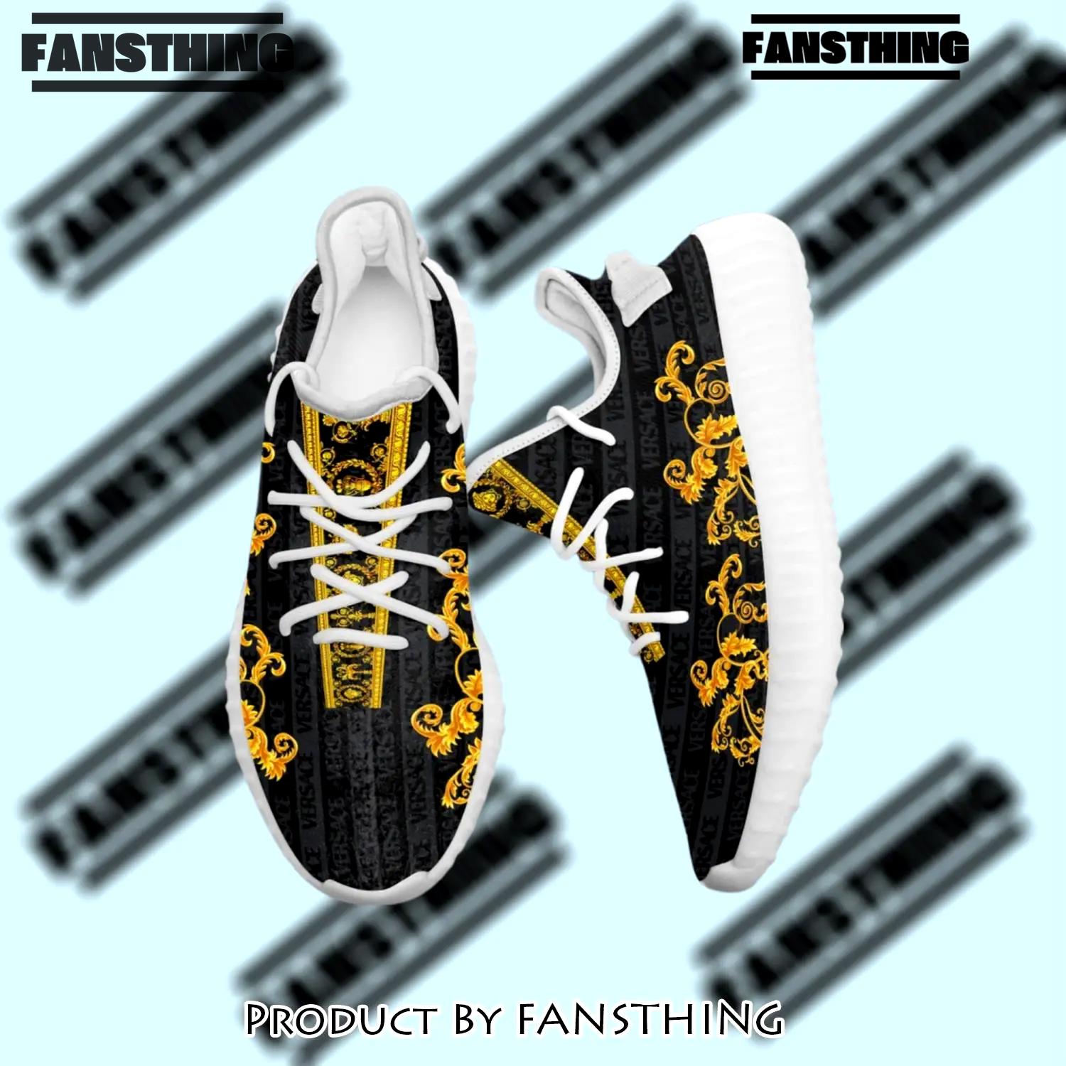 Buy gianni versace black gold yeezy boost shoes sport sneakers best for men women 54 yzes - fst-ys-763878