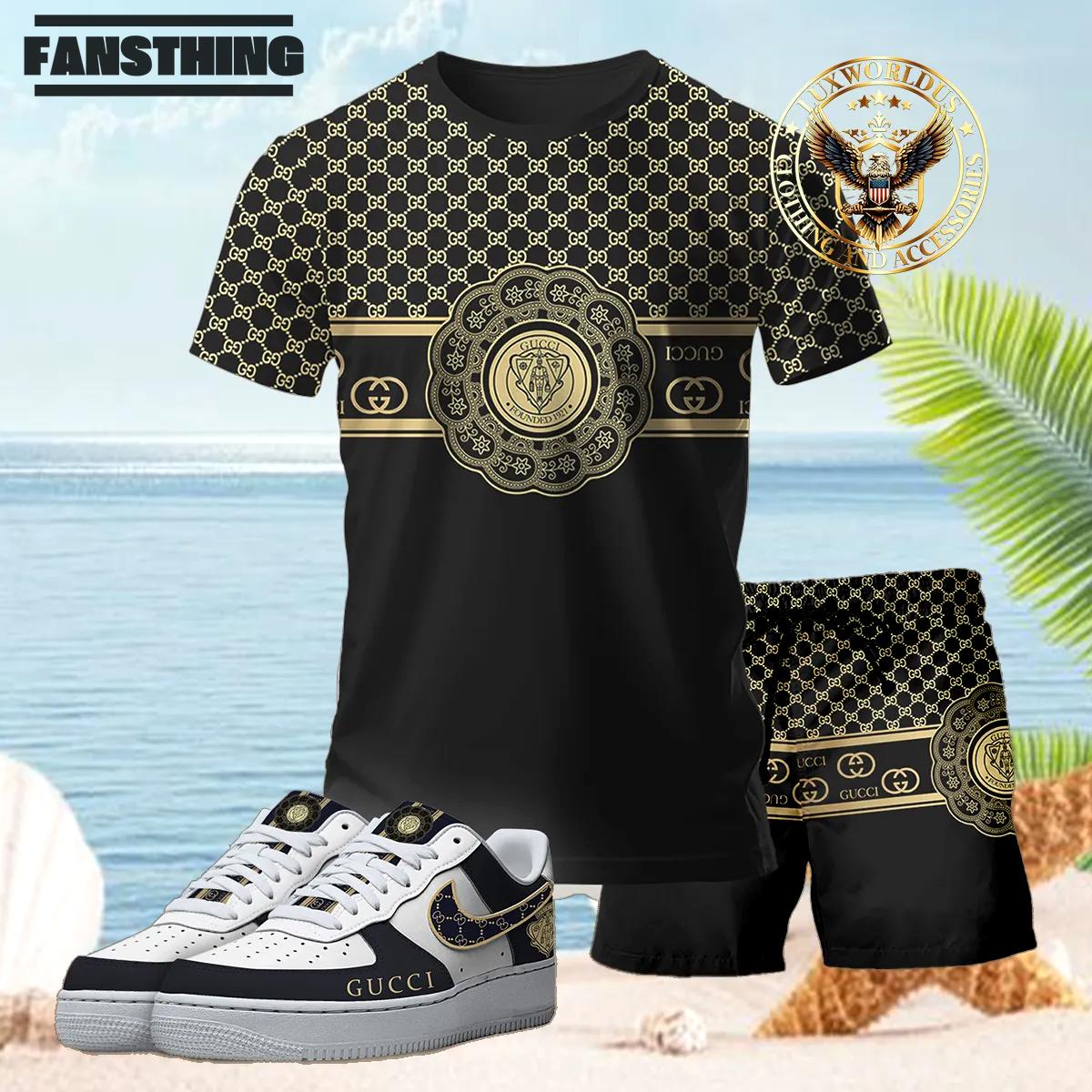 [new] premium gucci unisex set t-shirt & short x af1 sneaker 2024 lux-tx+stk+f40-gc136902