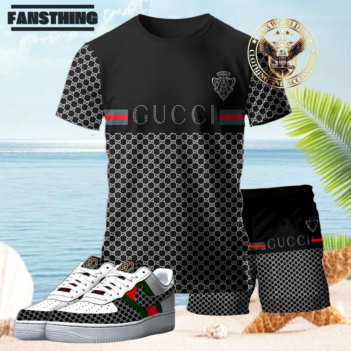 [new] premium gucci unisex set t-shirt & short x af1 sneaker 2024 lux-tx+stk+f40-gc136904