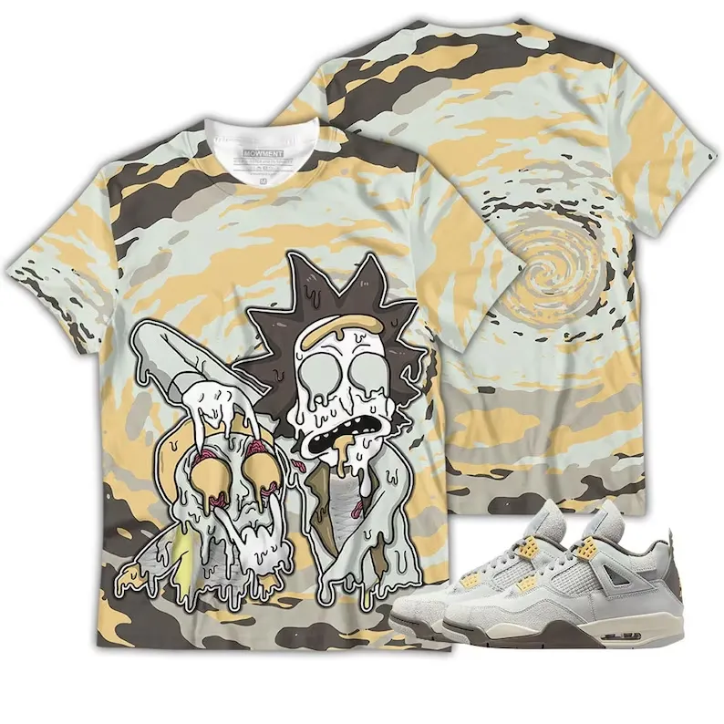 Rick And Drip Unisex Sneaker Shirt Match Retro Craft 4s Tee, Jordan 4 Craft Photon Dust 3D T-Shirt