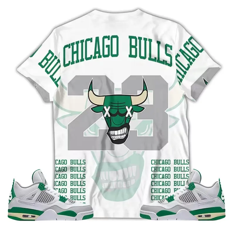 Bulls Champ Unisex Shirt To Match Sneaker Retro Pine Green 4s Tee, Jordan 4 Pine Green 3D T-Shirt