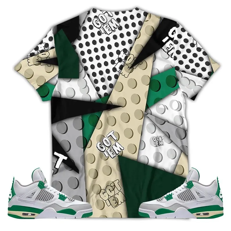 FlintStones Cute Got Em Unisex Sneaker Shirt Match Retro Pine Green 4s Tee, Jordan 4 Pine Green 3D T-Shirt
