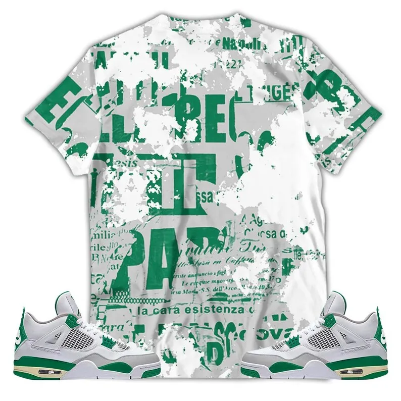 Blessed Drip Unisex Sneaker Shirt Match Retro Pine Green 4s Tee, Jordan 4 Pine Green 3D T-Shirt