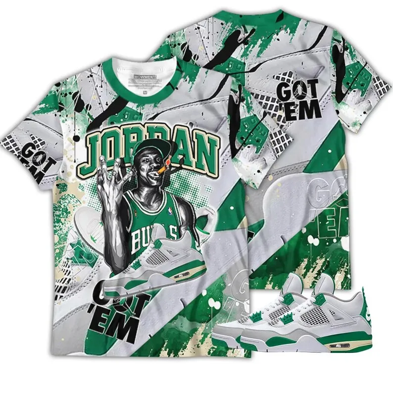 Got 'em Jordan 23M Unisex Shirt To Match Sneaker Retro Pine Green 4s Tee, Jordan 4 Pine Green 3D T-Shirt