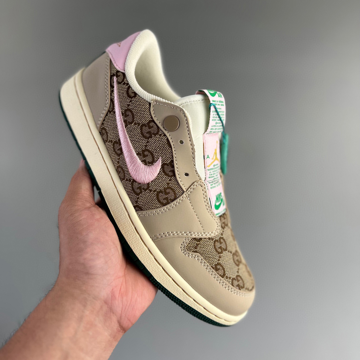 Air jordan 1 low slip x gucci – color pink – 06dhlh12-212 – full size 36-46
