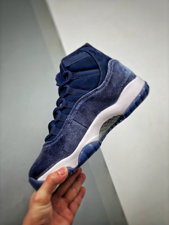 Air jordan 11 velvet midnight navy/metallic silver-white ar0715-441