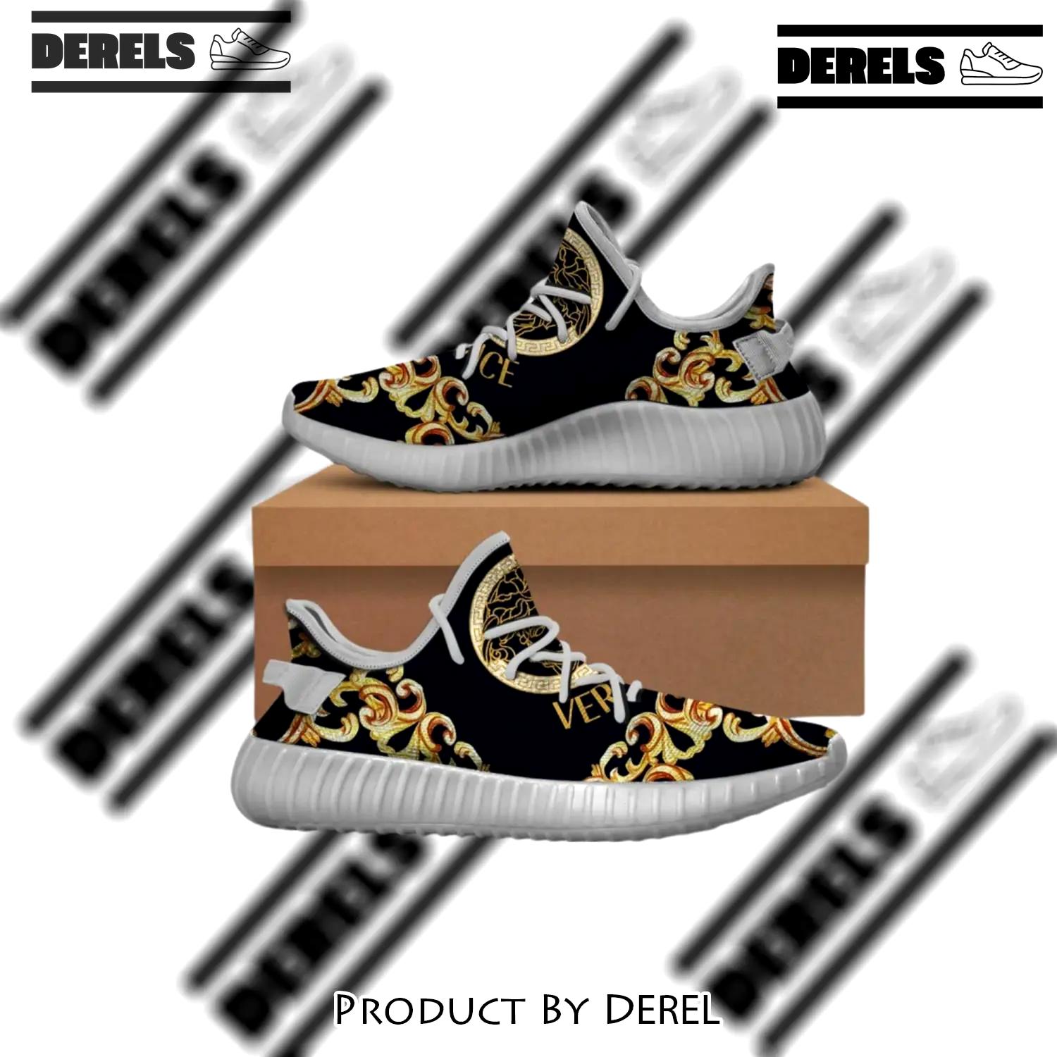 Buy gianni versace black gold yeezy boost shoes sport sneakers best for men women 47 yzes - dr-ys-134403