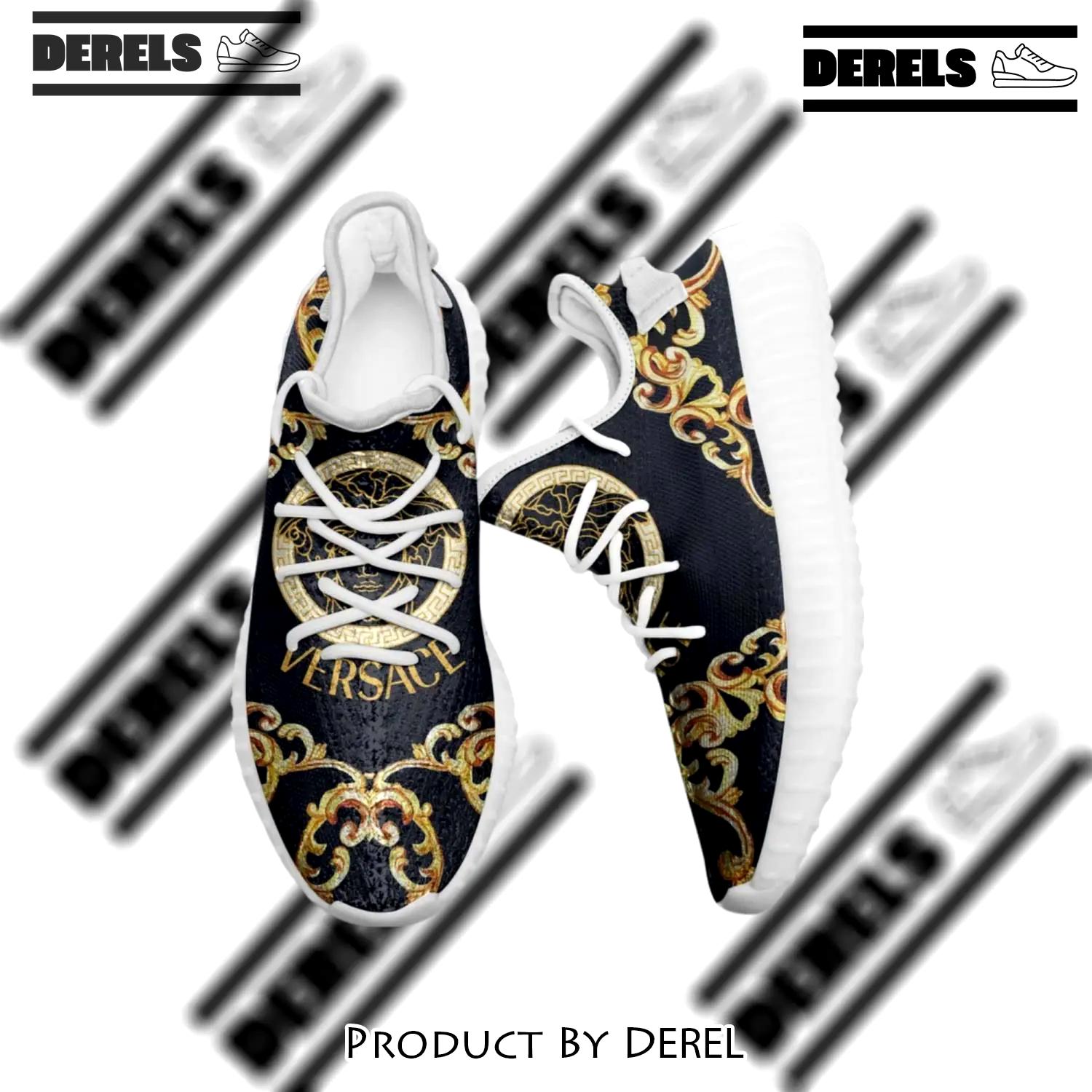 Buy gianni versace black gold yeezy boost shoes sport sneakers best for men women 48 yzes - dr-ys-850776