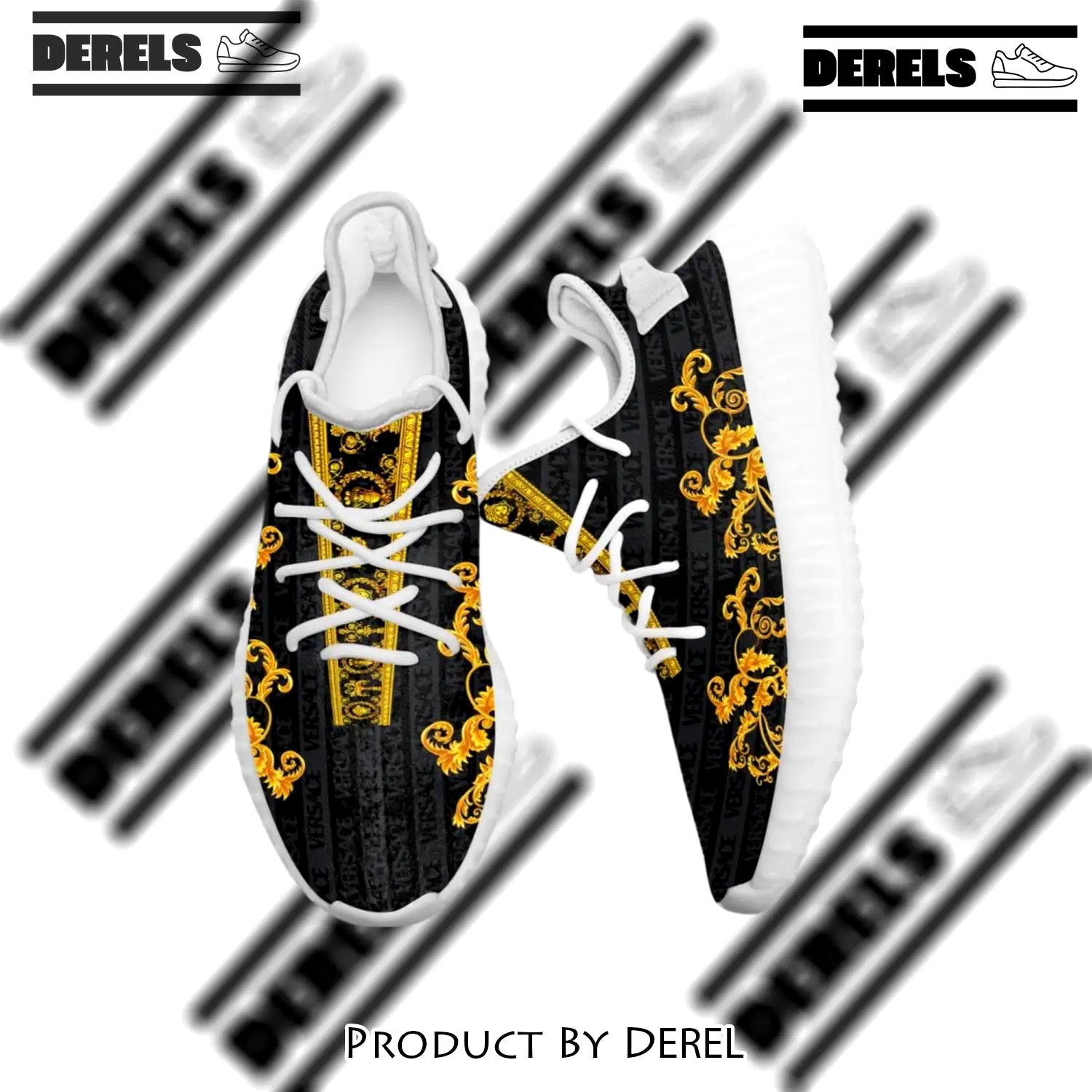 Buy gianni versace black gold yeezy boost shoes sport sneakers best for men women 54 yzes - dr-ys-647349