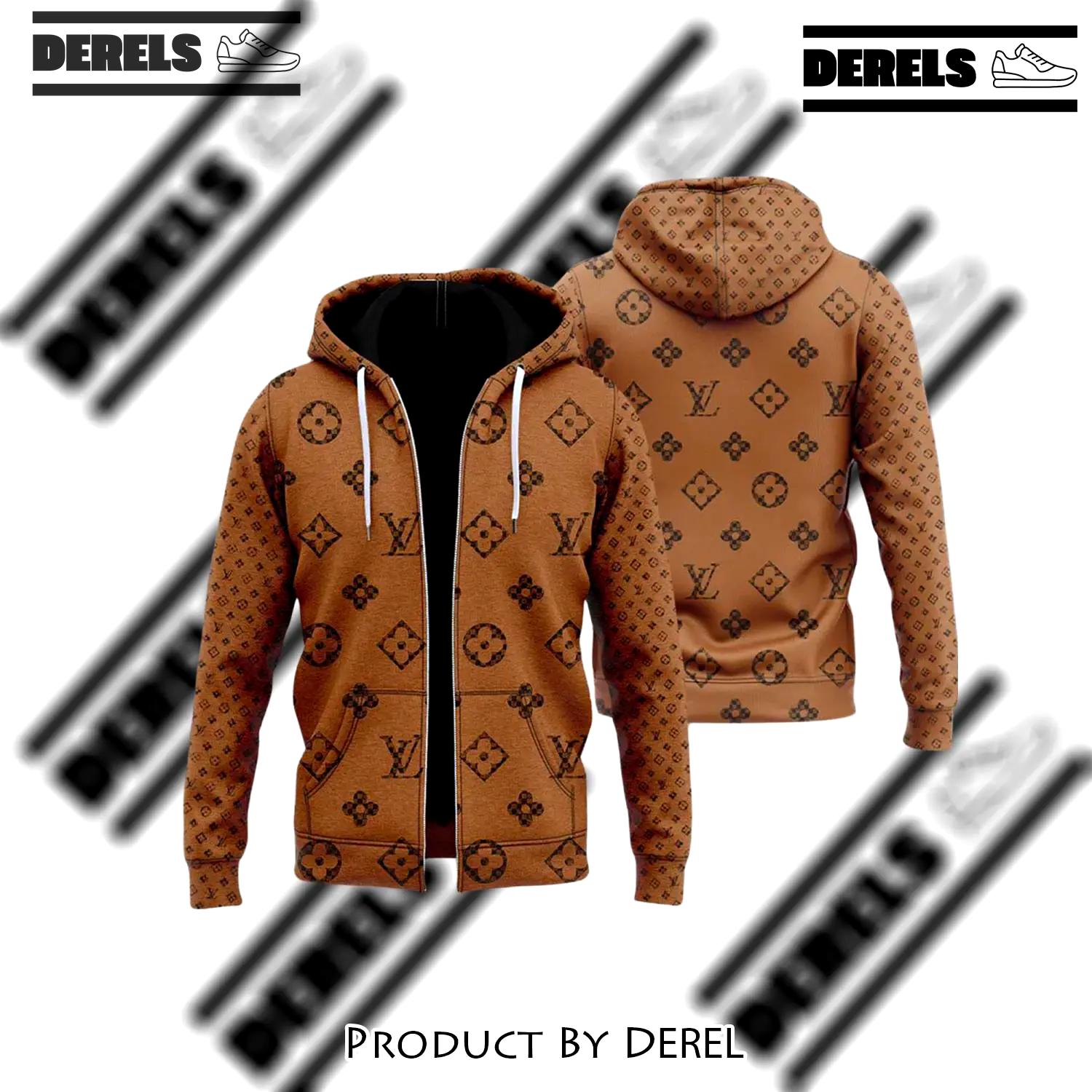 Louis vuitton bronze unisex zipper hoodie for men women luxury brand - dr-zh-822328