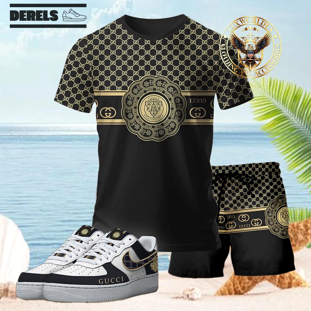 [new] premium gucci unisex set t-shirt & short x af1 sneaker 2024 lux-tx+stk+f40-gc136902