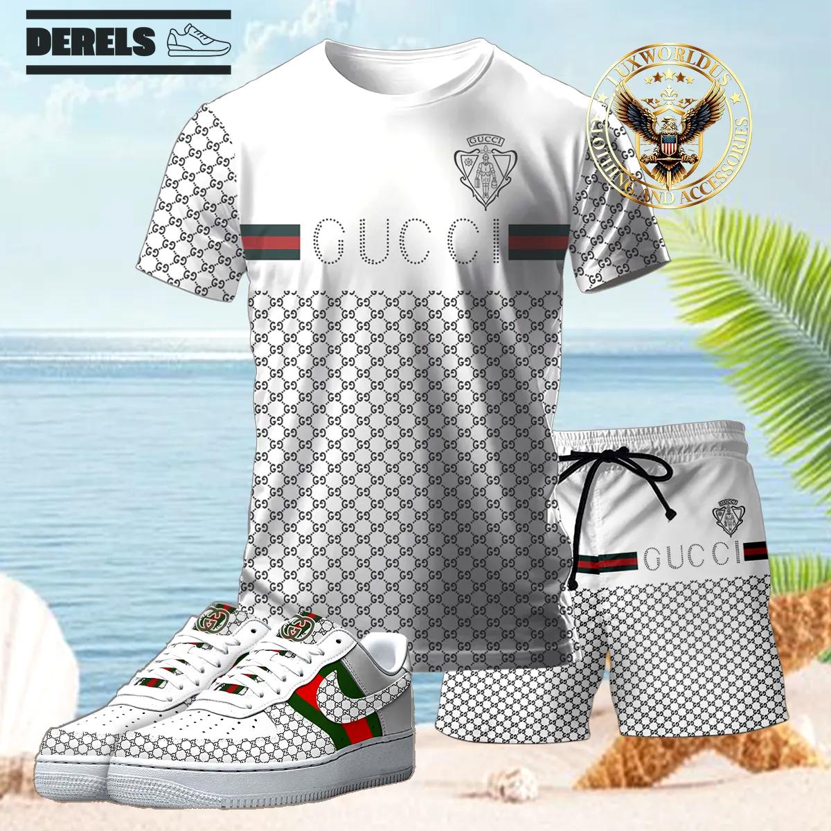 [new] premium gucci unisex set t-shirt & short x af1 sneaker 2024 lux-tx+stk+f40-gc136903