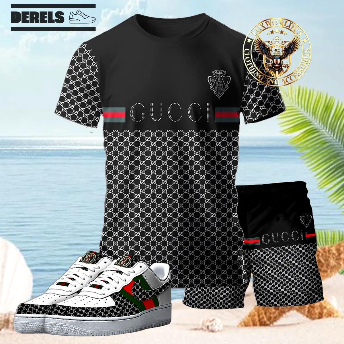 [new] premium gucci unisex set t-shirt & short x af1 sneaker 2024 lux-tx+stk+f40-gc136904