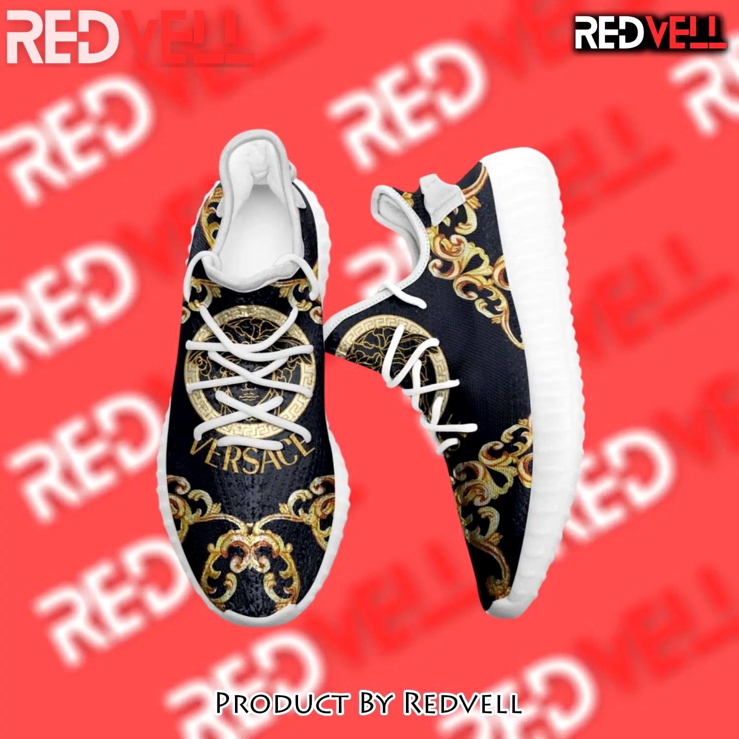 Buy gianni versace black gold yeezy boost shoes sport sneakers best for men women 48 yzes - rv-ys-105879