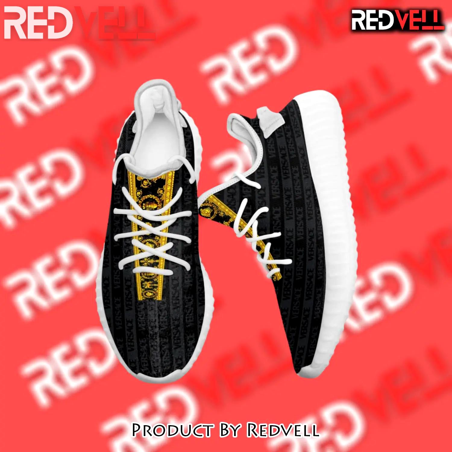 Buy gianni versace black gold yeezy boost shoes sport sneakers best for men women 49 yzes - rv-ys-618737