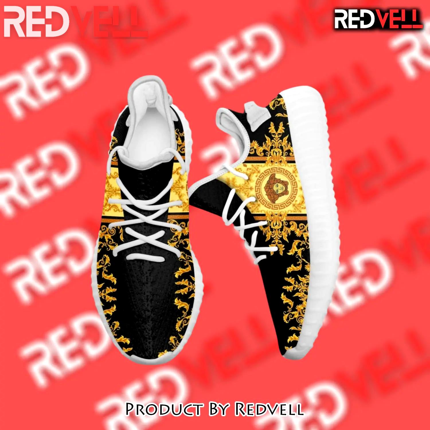 Buy gianni versace black gold yeezy boost shoes sport sneakers best for men women 50 yzes - rv-ys-403838