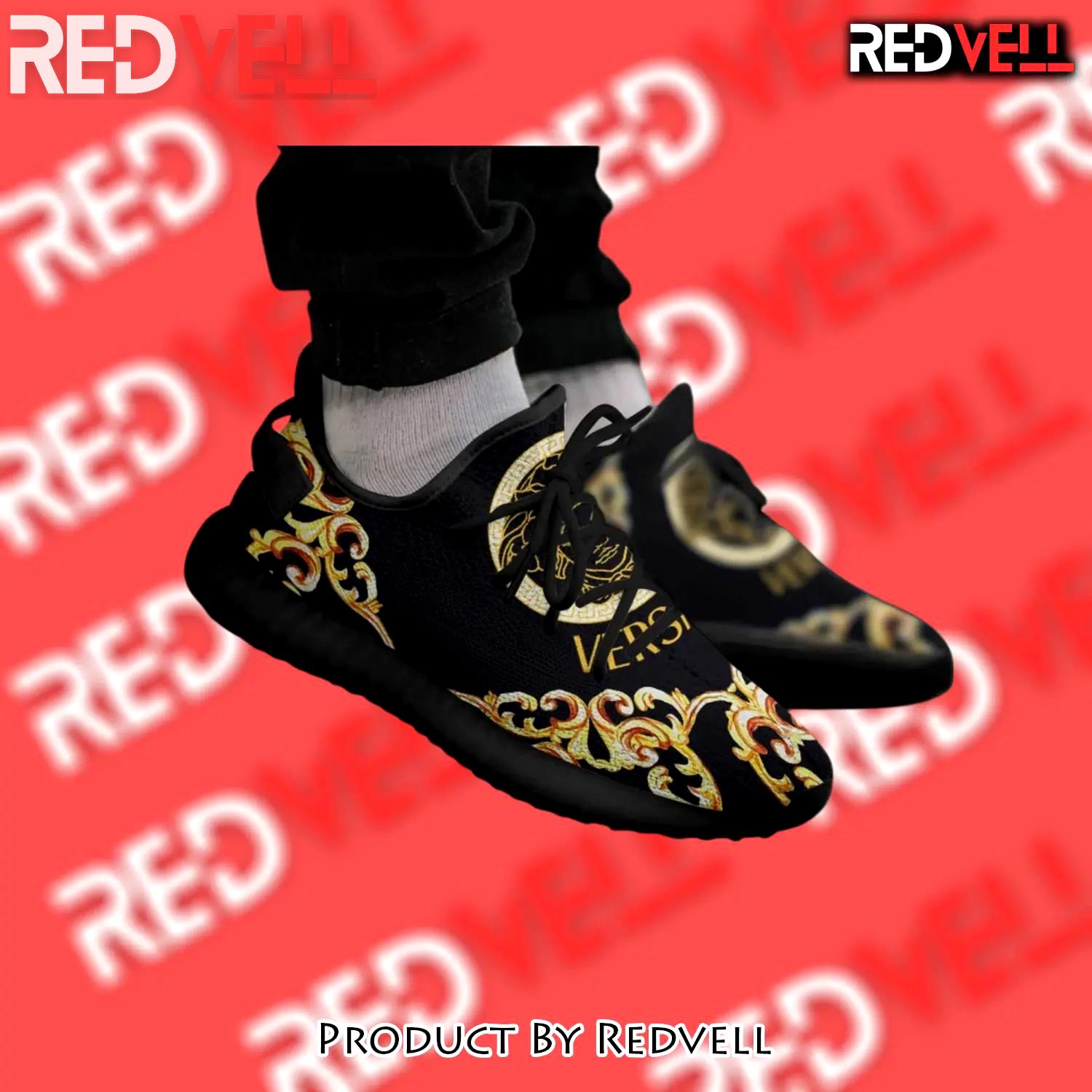 Buy gianni versace black gold yeezy boost shoes sport sneakers best for men women 52 yzes - rv-ys-155210