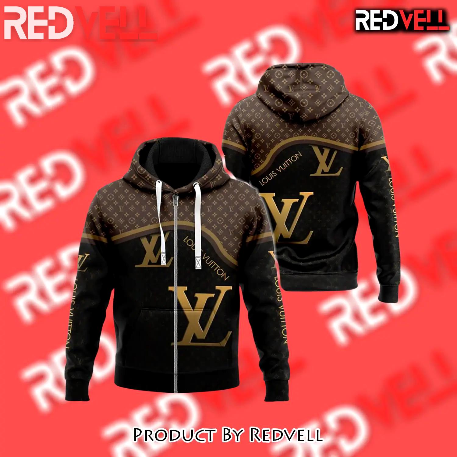 Louis vuitton black brown unisex zipper hoodie for men women luxury brand u5q - rv-zh-559591