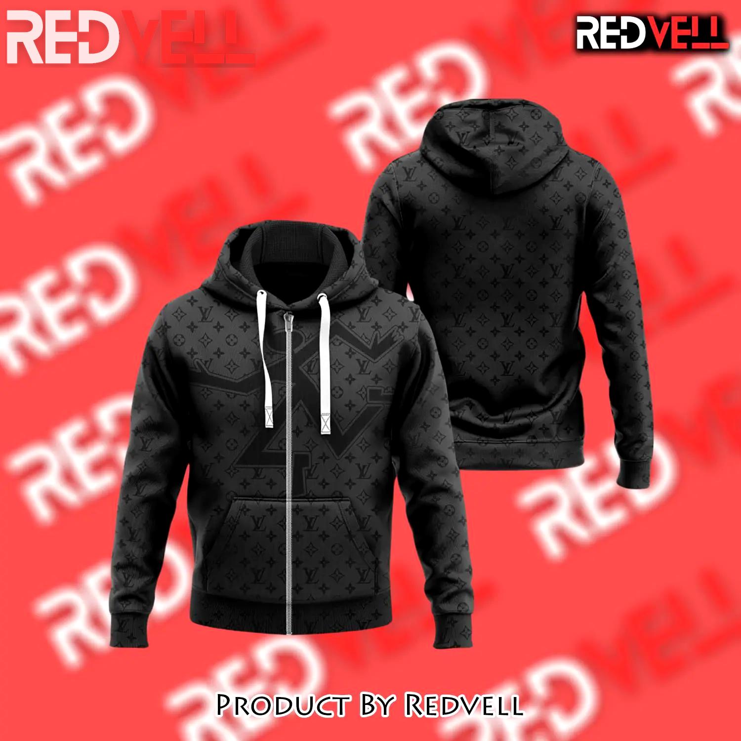 Louis vuitton black unisex zipper hoodie for men women luxury brand - rv-zh-196867