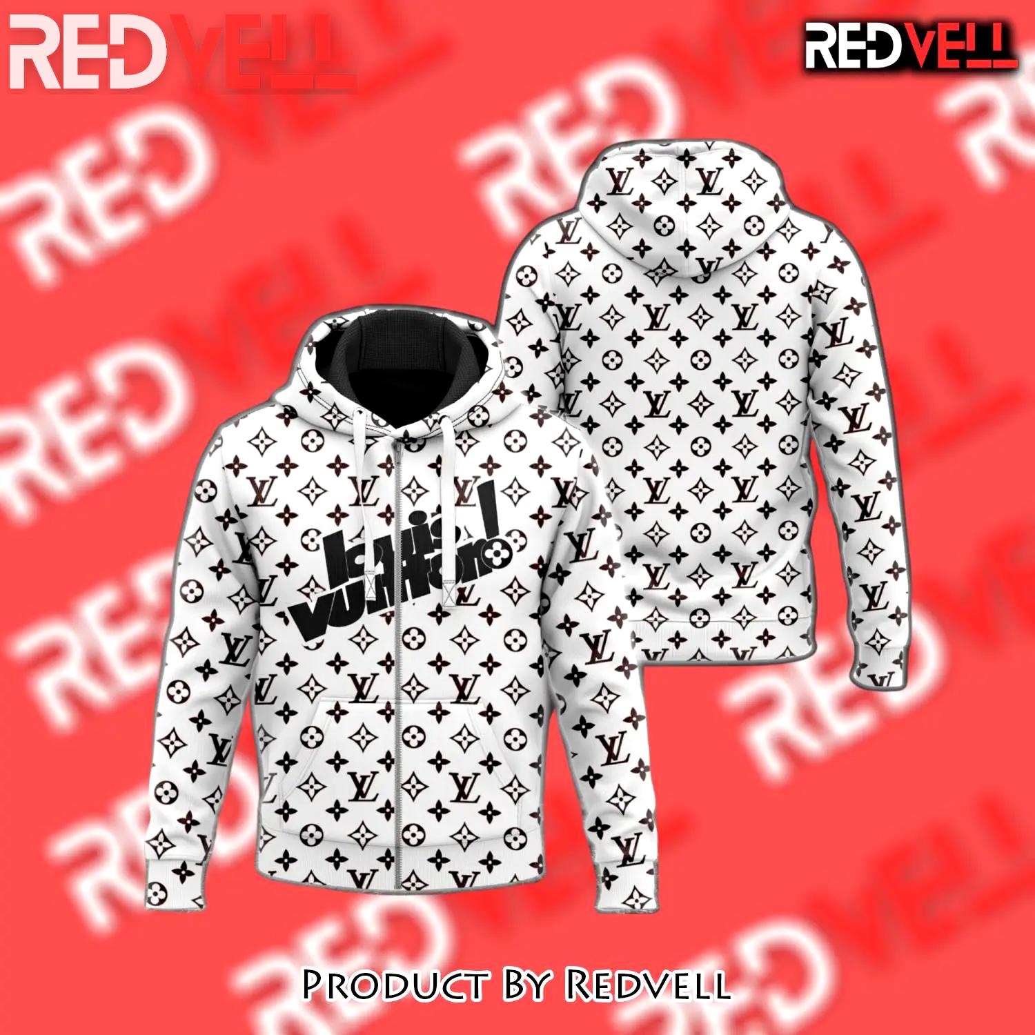 Louis vuitton black white unisex zipper hoodie outfit for men women luxury brand - rv-zh-326101