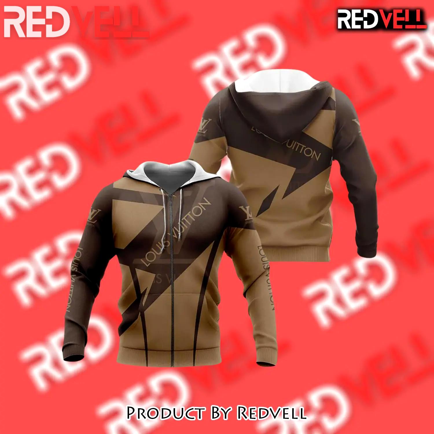 Louis vuitton brown bronze unisex zipper hoodie for men women luxury brand - rv-zh-519998