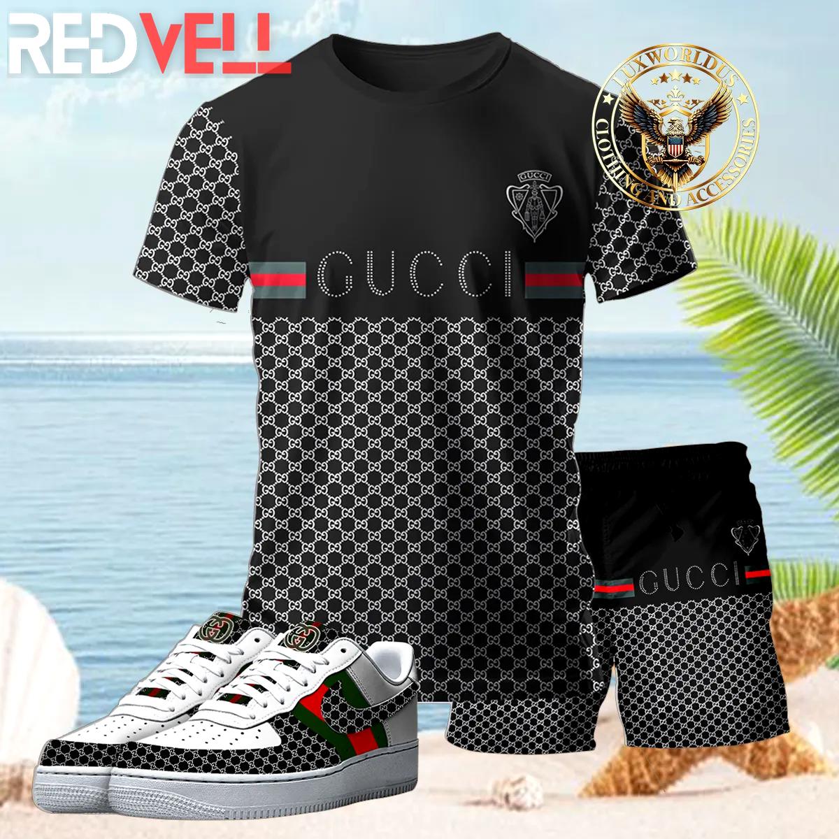 [new] premium gucci unisex set t-shirt & short x af1 sneaker 2024 lux-tx+stk+f40-gc136904